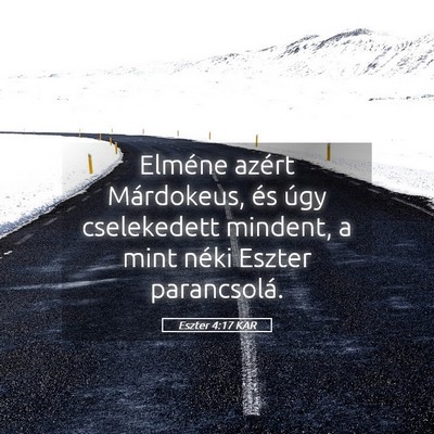 Picture 05 - Eszter 4:17 KAR - Elméne azért Márdokeus, és úgy cselekedett - Bible Verse Picture