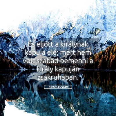 Picture 05 - Eszter 4:2 KAR - És eljött a királynak kapuja elé; mert nem - Bible Verse Picture