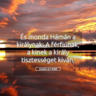 Picture 05 - Eszter 6:7 KAR - És monda Hámán a királynak: A férfiúnak, a - Bible Verse Picture