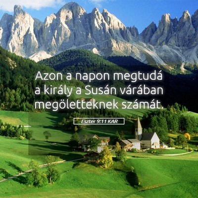 Picture 05 - Eszter 9:11 KAR - Azon a napon megtudá a király a Susán - Bible Verse Picture