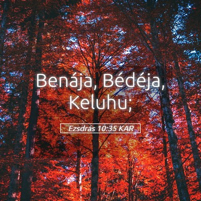 Picture 05 - Ezsdrás 10:35 KAR - Benája, Bédéja, - Bible Verse Picture