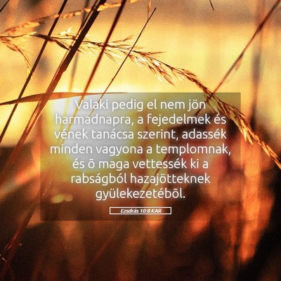 Picture 05 - Ezsdrás 10:8 KAR - Valaki pedig el nem jön harmadnapra, a - Bible Verse Picture
