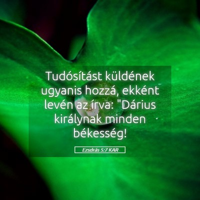 Picture 05 - Ezsdrás 5:7 KAR - Tudósítást küldének ugyanis hozzá, ekként - Bible Verse Picture