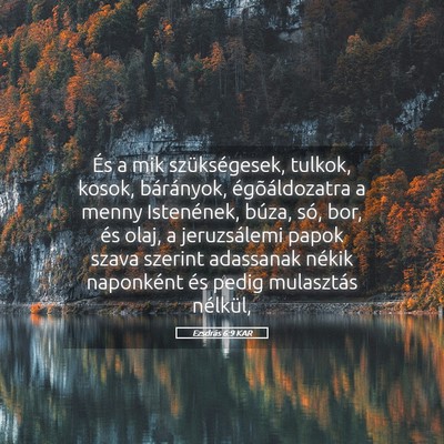 Picture 05 - Ezsdrás 6:9 KAR - És a mik szükségesek, tulkok, kosok, - Bible Verse Picture