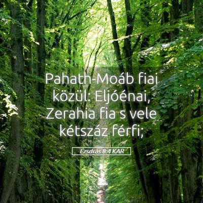 Picture 05 - Ezsdrás 8:4 KAR - Pahath-Moáb fiai közül: Eljóénai, Zerahia - Bible Verse Picture