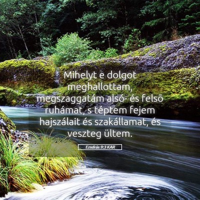 Picture 05 - Ezsdrás 9:3 KAR - Mihelyt e dolgot meghallottam, megszaggatám - Bible Verse Picture