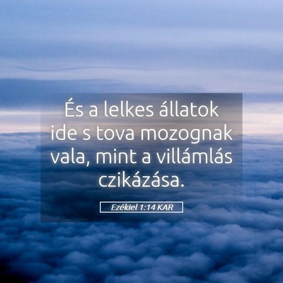 Picture 05 - Ezékiel 1:14 KAR - És a lelkes állatok ide s tova mozognak vala, - Bible Verse Picture