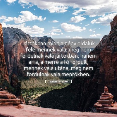 Picture 05 - Ezékiel 10:11 KAR - Jártokban mind a négy oldaluk felé mennek - Bible Verse Picture