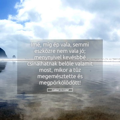 Picture 05 - Ezékiel 15:5 KAR - Ímé, míg ép vala, semmi eszközre nem vala - Bible Verse Picture