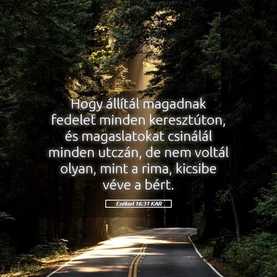 Picture 05 - Ezékiel 16:31 KAR - Hogy állítál magadnak fedelet minden - Bible Verse Picture