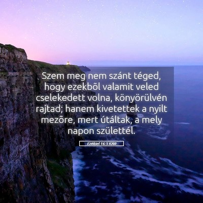 Picture 05 - Ezékiel 16:5 KAR - Szem meg nem szánt téged, hogy ezekbõl valamit - Bible Verse Picture