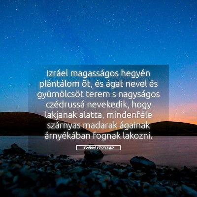 Picture 05 - Ezékiel 17:23 KAR - Izráel magasságos hegyén plántálom õt, és - Bible Verse Picture