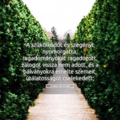 Picture 05 - Ezékiel 18:12 KAR - A szûkölködõt és szegényt nyomorgatta, - Bible Verse Picture