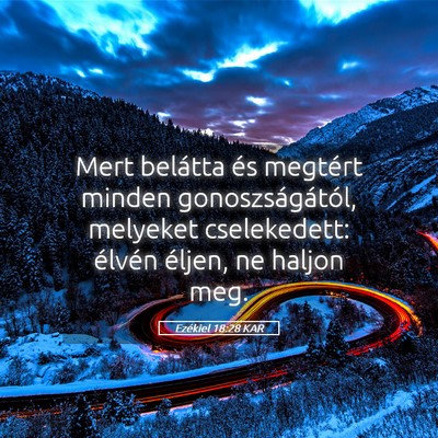 Picture 05 - Ezékiel 18:28 KAR - Mert belátta és megtért minden - Bible Verse Picture