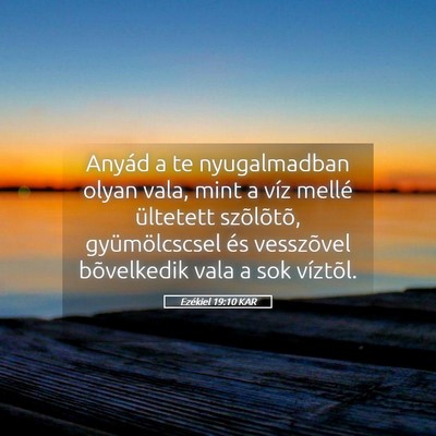 Picture 05 - Ezékiel 19:10 KAR - Anyád a te nyugalmadban olyan vala, mint a víz - Bible Verse Picture