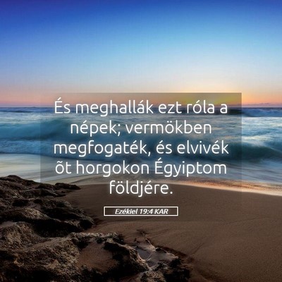 Picture 05 - Ezékiel 19:4 KAR - És meghallák ezt róla a népek; vermökben - Bible Verse Picture