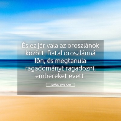 Picture 05 - Ezékiel 19:6 KAR - És ez jár vala az oroszlánok között, fiatal - Bible Verse Picture