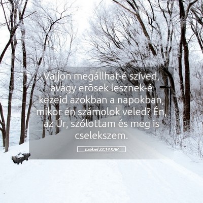 Picture 05 - Ezékiel 22:14 KAR - Vajjon megállhat-é szíved, avagy erõsek - Bible Verse Picture