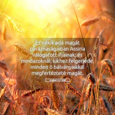 Picture 05 - Ezékiel 23:7 KAR - És nékik adá magát paráznaságaiban Assiria - Bible Verse Picture