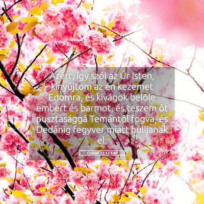 Picture 05 - Ezékiel 25:13 KAR - Azért, így szól az Úr Isten, kinyújtom az - Bible Verse Picture