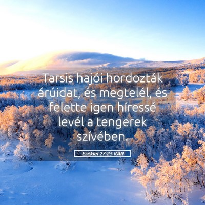 Picture 05 - Ezékiel 27:25 KAR - Tarsis hajói hordozták árúidat, és - Bible Verse Picture
