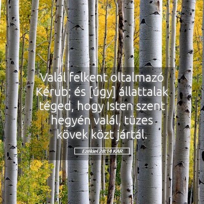 Picture 05 - Ezékiel 28:14 KAR - Valál felkent oltalmazó Kérub; és [úgy] - Bible Verse Picture