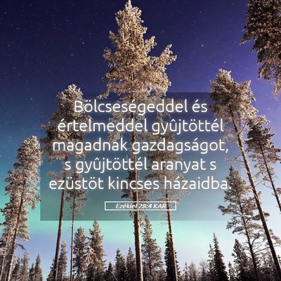 Picture 05 - Ezékiel 28:4 KAR - Bölcseségeddel és értelmeddel gyûjtöttél - Bible Verse Picture