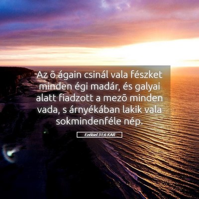 Picture 05 - Ezékiel 31:6 KAR - Az õ ágain csinál vala fészket minden égi - Bible Verse Picture