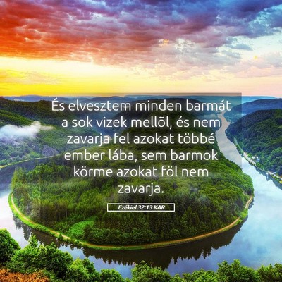 Picture 05 - Ezékiel 32:13 KAR - És elvesztem minden barmát a sok vizek mellõl, - Bible Verse Picture