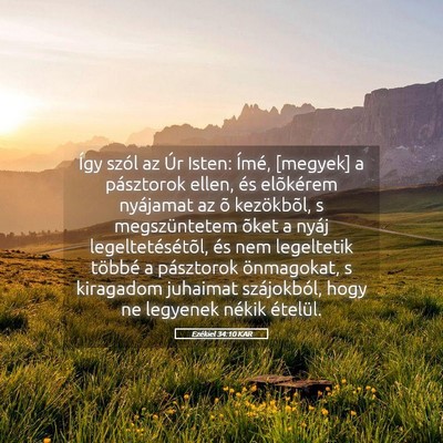 Picture 05 - Ezékiel 34:10 KAR - Így szól az Úr Isten: Ímé, [megyek] a - Bible Verse Picture