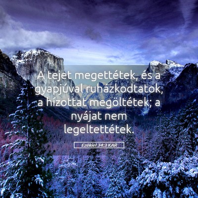 Picture 05 - Ezékiel 34:3 KAR - A tejet megettétek, és a gyapjúval - Bible Verse Picture