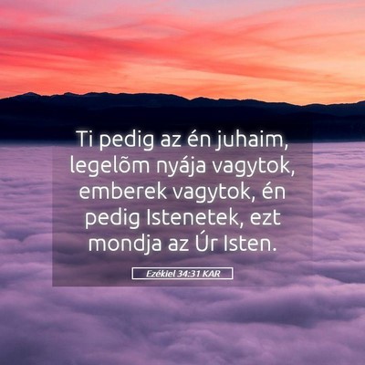 Picture 05 - Ezékiel 34:31 KAR - Ti pedig az én juhaim, legelõm nyája vagytok, - Bible Verse Picture
