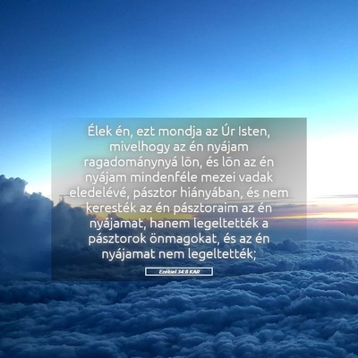 Picture 05 - Ezékiel 34:8 KAR - Élek én, ezt mondja az Úr Isten, mivelhogy az - Bible Verse Picture