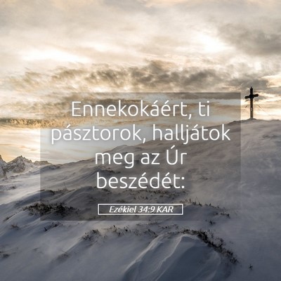 Picture 05 - Ezékiel 34:9 KAR - Ennekokáért, ti pásztorok, halljátok meg az - Bible Verse Picture