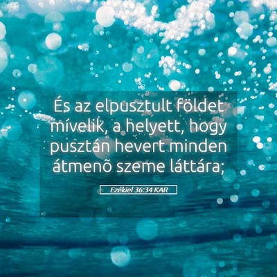 Picture 05 - Ezékiel 36:34 KAR - És az elpusztult földet mívelik, a helyett, - Bible Verse Picture