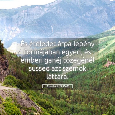 Picture 05 - Ezékiel 4:12 KAR - És ételedet árpa-lepény formájában egyed, - Bible Verse Picture