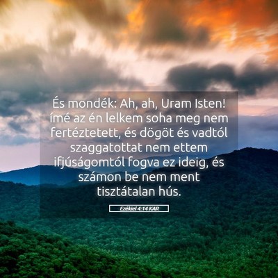 Picture 05 - Ezékiel 4:14 KAR - És mondék: Ah, ah, Uram Isten! ímé az én - Bible Verse Picture