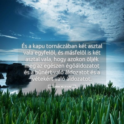 Picture 05 - Ezékiel 40:39 KAR - És a kapu tornáczában két asztal vala - Bible Verse Picture