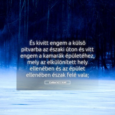 Picture 05 - Ezékiel 42:1 KAR - És kivitt engem a külsõ pitvarba az északi - Bible Verse Picture