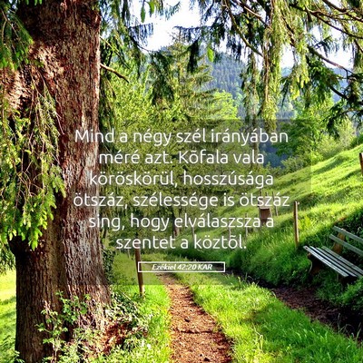 Picture 05 - Ezékiel 42:20 KAR - Mind a négy szél irányában méré azt. - Bible Verse Picture