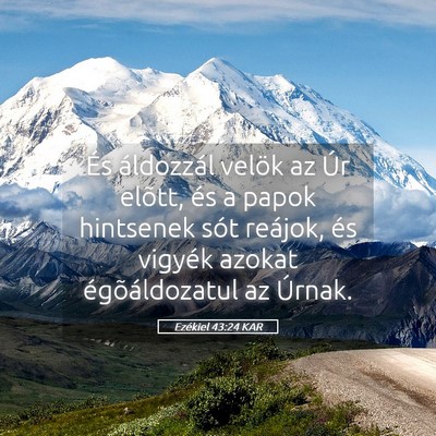 Picture 05 - Ezékiel 43:24 KAR - És áldozzál velök az Úr elõtt, és a papok - Bible Verse Picture