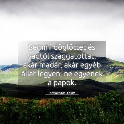 Picture 05 - Ezékiel 44:31 KAR - Semmi döglöttet és vadtól szaggatottat, akár - Bible Verse Picture
