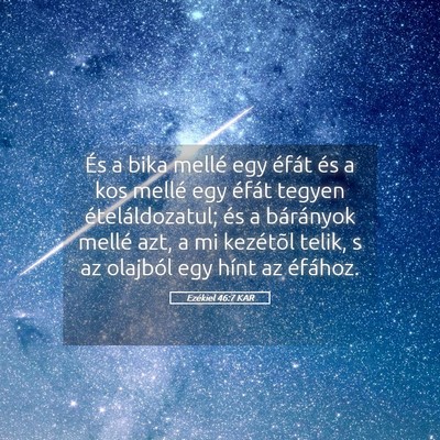 Picture 05 - Ezékiel 46:7 KAR - És a bika mellé egy éfát és a kos mellé egy - Bible Verse Picture