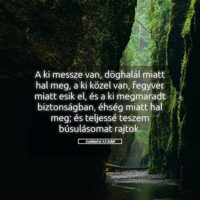 Picture 05 - Ezékiel 6:12 KAR - A ki messze van, döghalál miatt hal meg, a ki - Bible Verse Picture