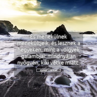Picture 05 - Ezékiel 7:16 KAR - És menekülnek menekültjeik, és lesznek a - Bible Verse Picture