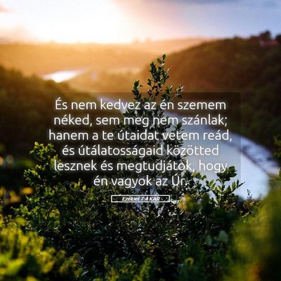 Picture 05 - Ezékiel 7:4 KAR - És nem kedvez az én szemem néked, sem meg nem - Bible Verse Picture