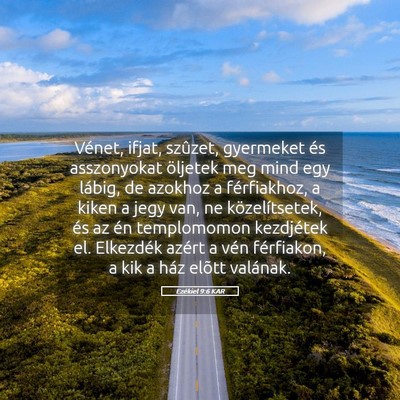 Picture 05 - Ezékiel 9:6 KAR - Vénet, ifjat, szûzet, gyermeket és asszonyokat - Bible Verse Picture