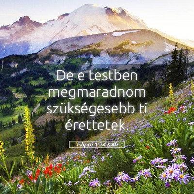 Picture 05 - Filippi 1:24 KAR - De e testben megmaradnom szükségesebb ti - Bible Verse Picture