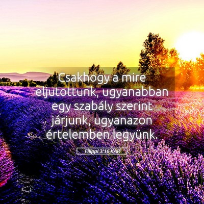 Picture 05 - Filippi 3:16 KAR - Csakhogy a mire eljutottunk, ugyanabban egy - Bible Verse Picture