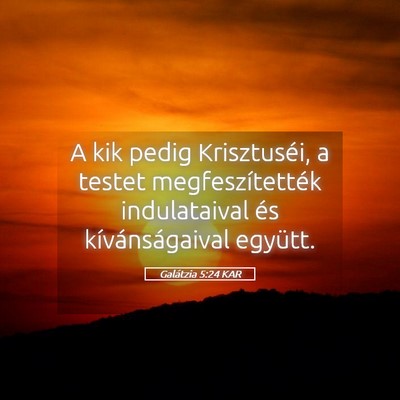Picture 05 - Galátzia 5:24 KAR - A kik pedig Krisztuséi, a testet - Bible Verse Picture